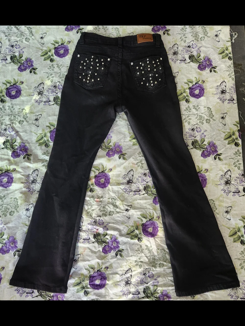 Studded Black Teen Girls Jeans